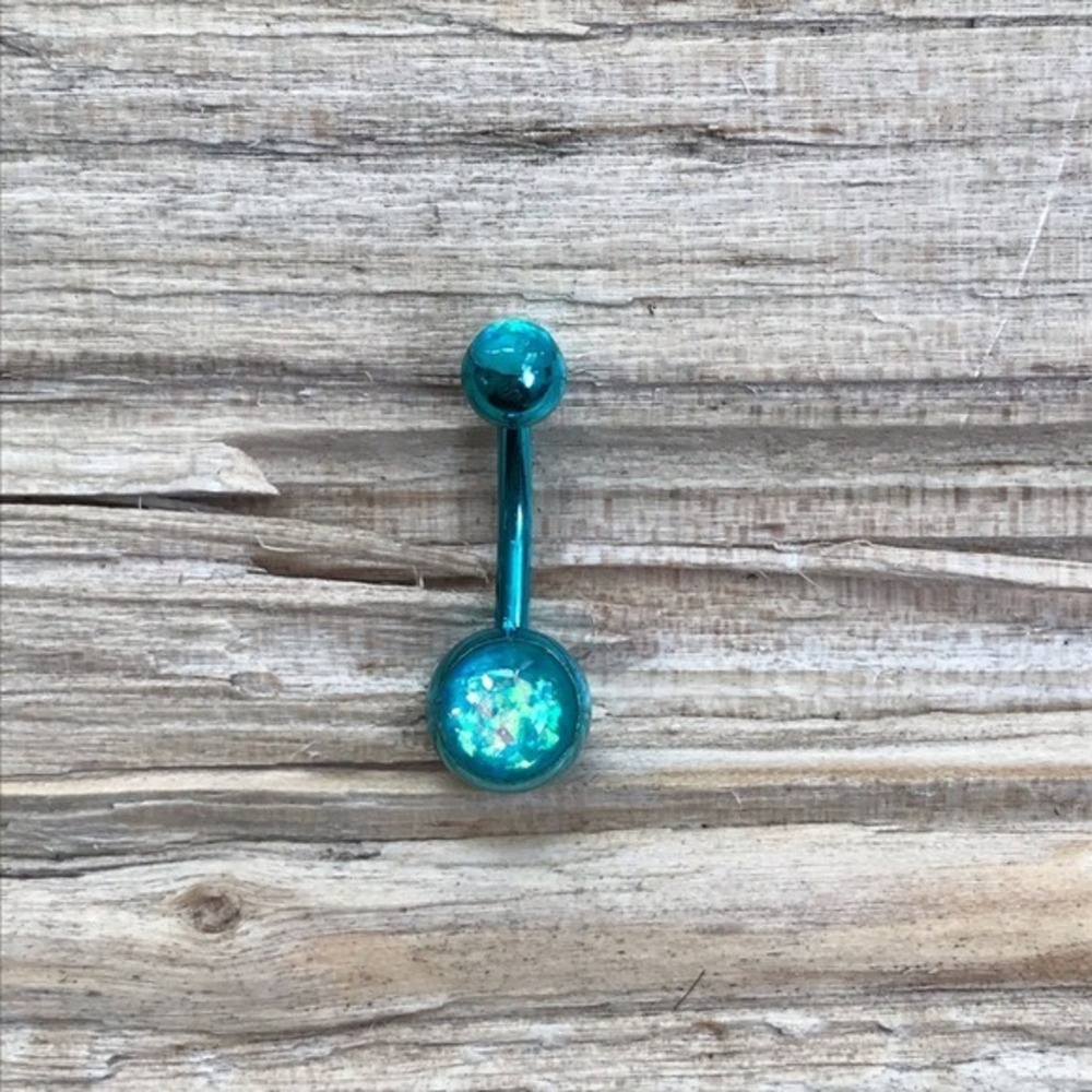 Teal Opal‎ Belly Button Ring